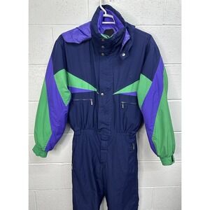 Vintage Killy Ski Suit Men's 40 Blue One pc Snowsuit Belted Retro France 80s 90s